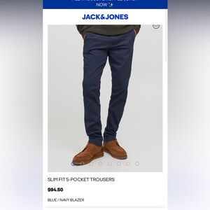 JACK & JONES JEANS INTELLIGENCE SLIM FIT CHINO TROUSERS SIZE 31x31 DARK BLUE.